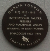 Plaque at junction of Camden Street and formerly Charlotte Street