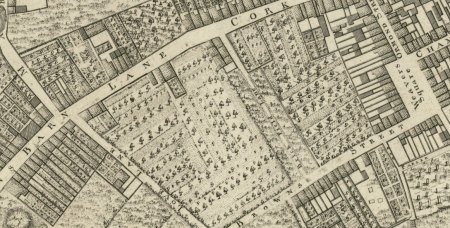Site of Cork St Fever Hospital from Rocque's map 1756. 