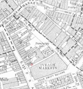 OS 25" map showing Iveagh Market (OSi)